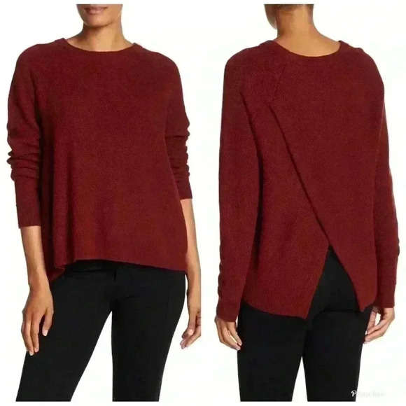Madewell Women’s Province Cross Back Knit Pullover Sweater Rust Red Size M - Picture 2 of 8